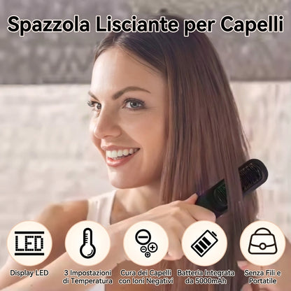 mini spazzola termica ricaricabile