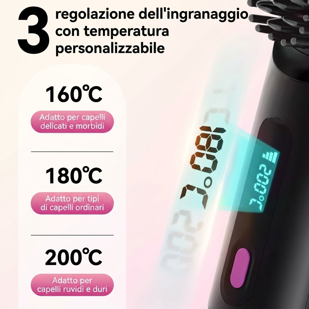 mini spazzola termica ricaricabile