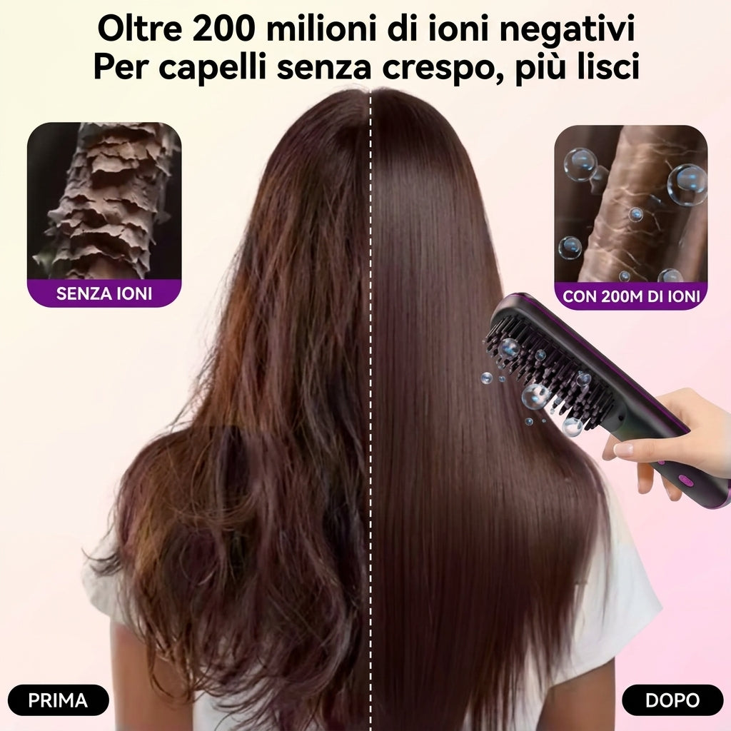 mini spazzola termica ricaricabile