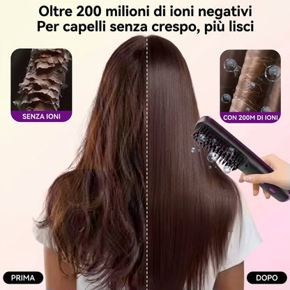 mini spazzola termica ricaricabile